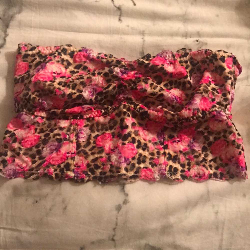 Floral cheetah print bandeau